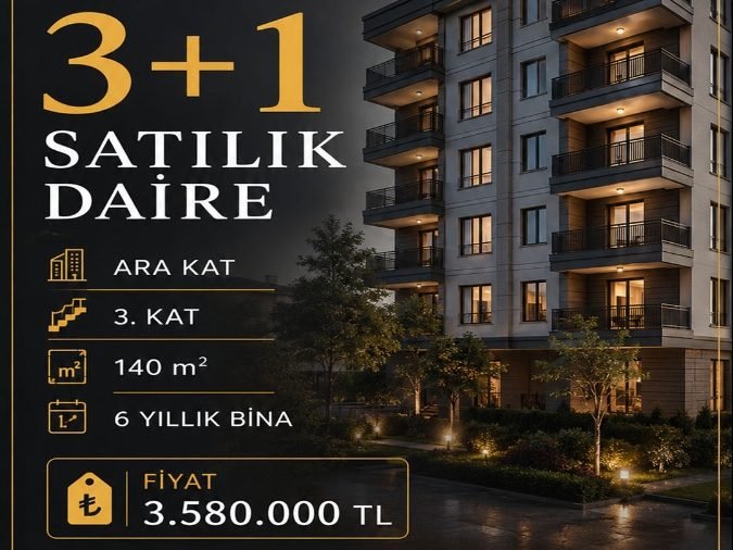 Bahçeli Evler Mah 3+1 Satılık Daire