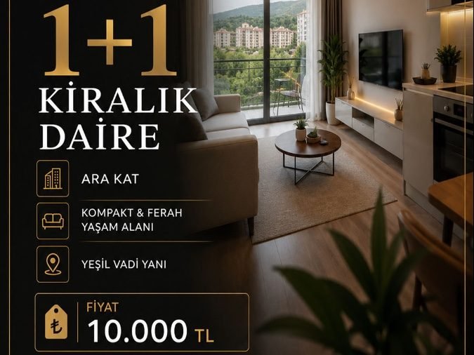 1+1 Kiralık Kooperatif Mah Yeşil Vadi Yanı