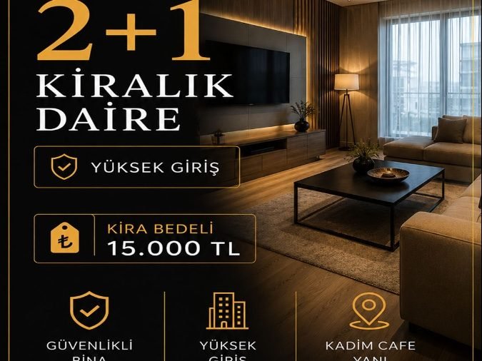 Kadim Cafe Yanı 2+1 Kiralık Eşyasız Daire