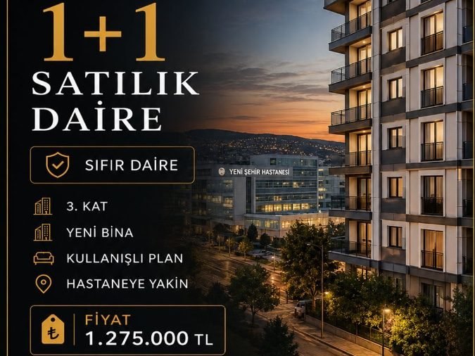 Yeni Şehir Hastanesi Yanı 1+1 Satılık Daire