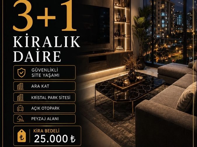 3+1 kiralık Kristal park sitesi