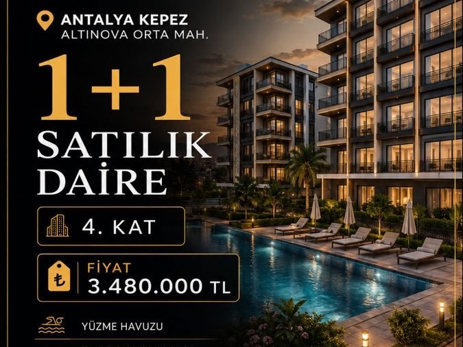 Antalya kepez 1+1 Satılık daire