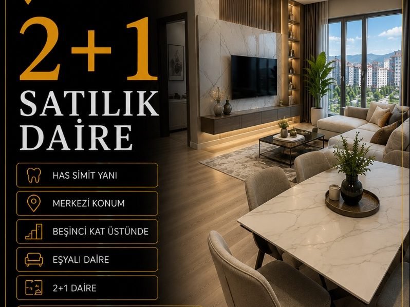 Has Simit yanı 2+1 eşyalı satılık daire