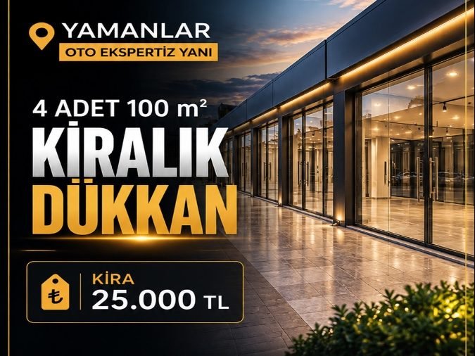 Yamanlar pto ekspertiz yanı kiralık 100m2 dükkan
