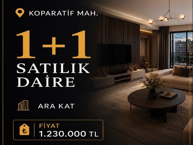 Koperatif mah Satılık 1+1 daire