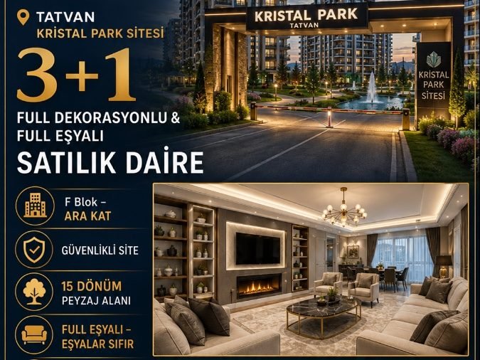 Tatvan Kristal park 3+1 Satılık daire