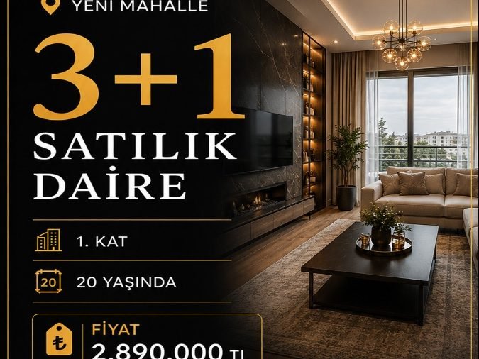 Yeni mahallede Satılık 3+1 daire